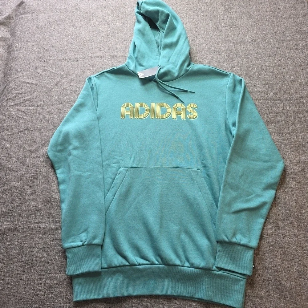 Adidas Hoodie Mens LT Large Tall Powder Blue Retro MSRP $55